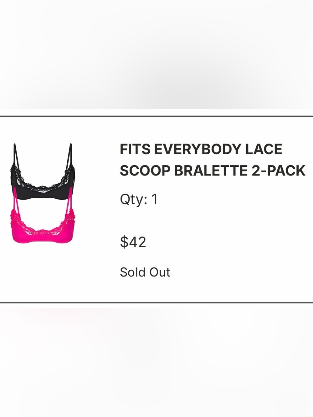 SKIMS Fits Everybody Lace Scoop Bralette — Hot Pink ONLY